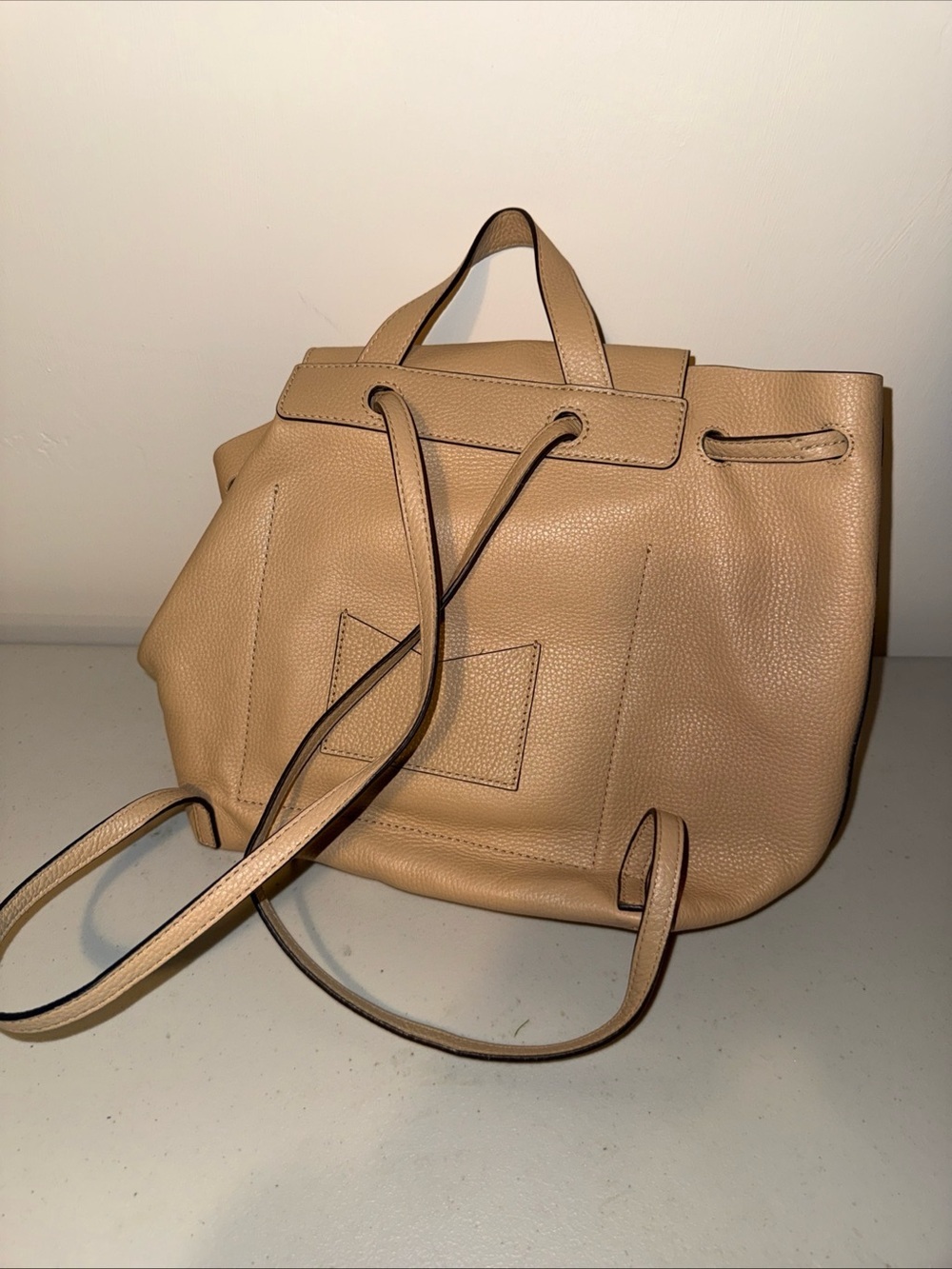 MICHAEL KORS Junie Medium Pebbled Leather Backpack Butternut - Picture 10 of 13